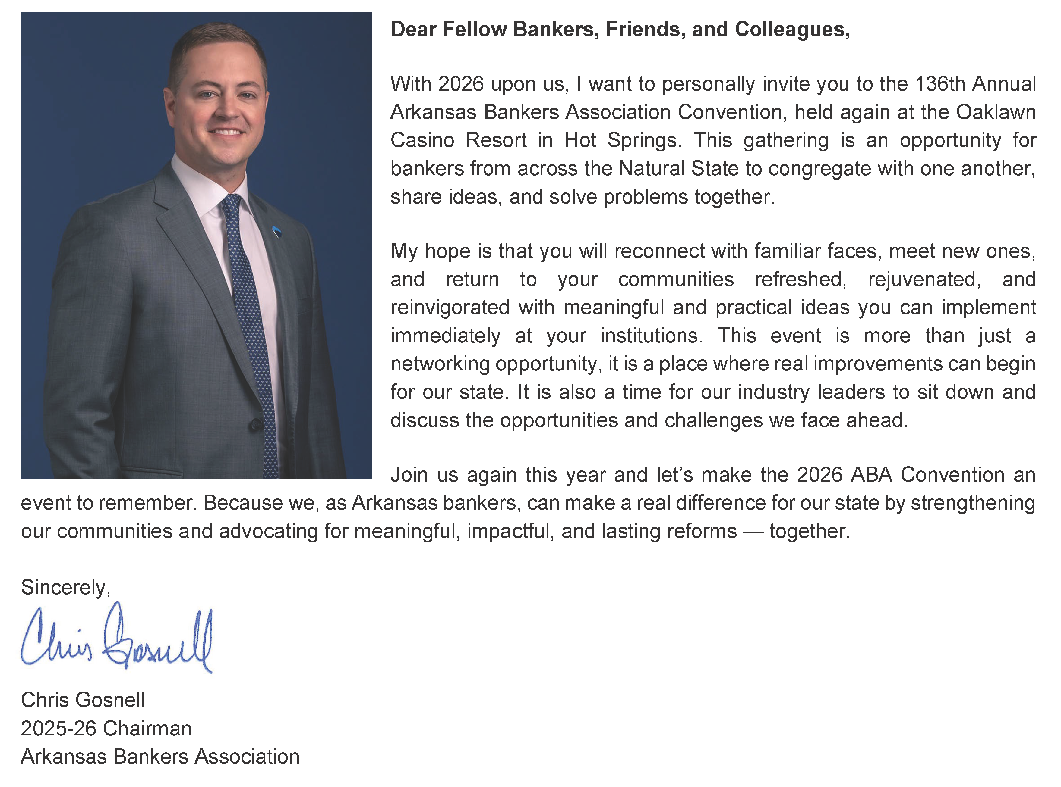 Click for Convention Message from the ABA Chairman